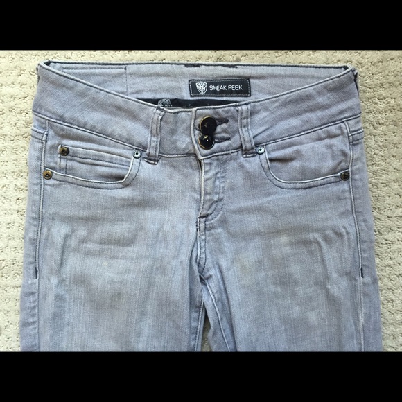 π 4 for $10 Sneak Peek Grey Denim Jeans size 1 2 - Picture 3 of 7